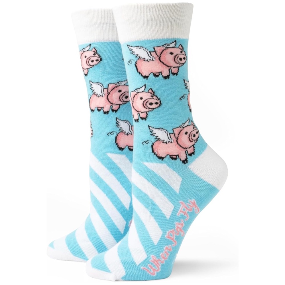 NWT Two Left Feet when pigs 🐖 fly socks